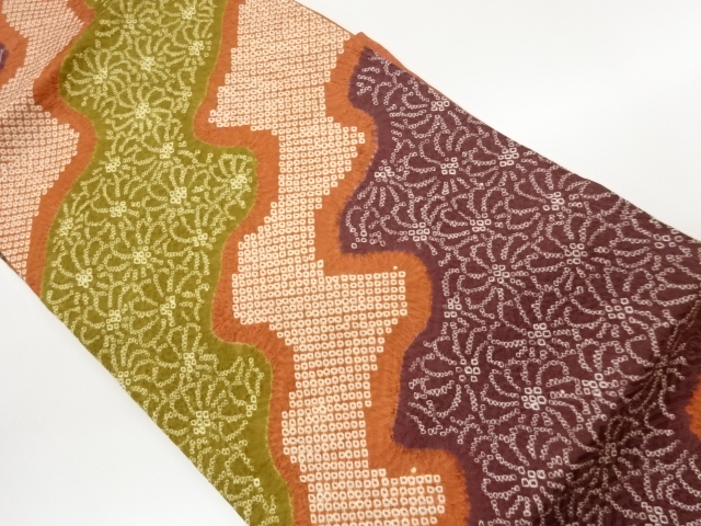 JAPANESE NAGOYA OBI / SHIBORI / ABSTRACT MICHINAGADORI